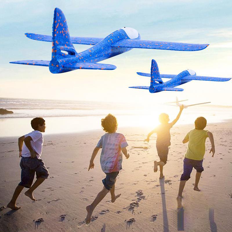 2021 Led Toys Large Hand Throw Airplane Foam Glider Epp Rounding Children &#039 ;S Model Toy Wholesale