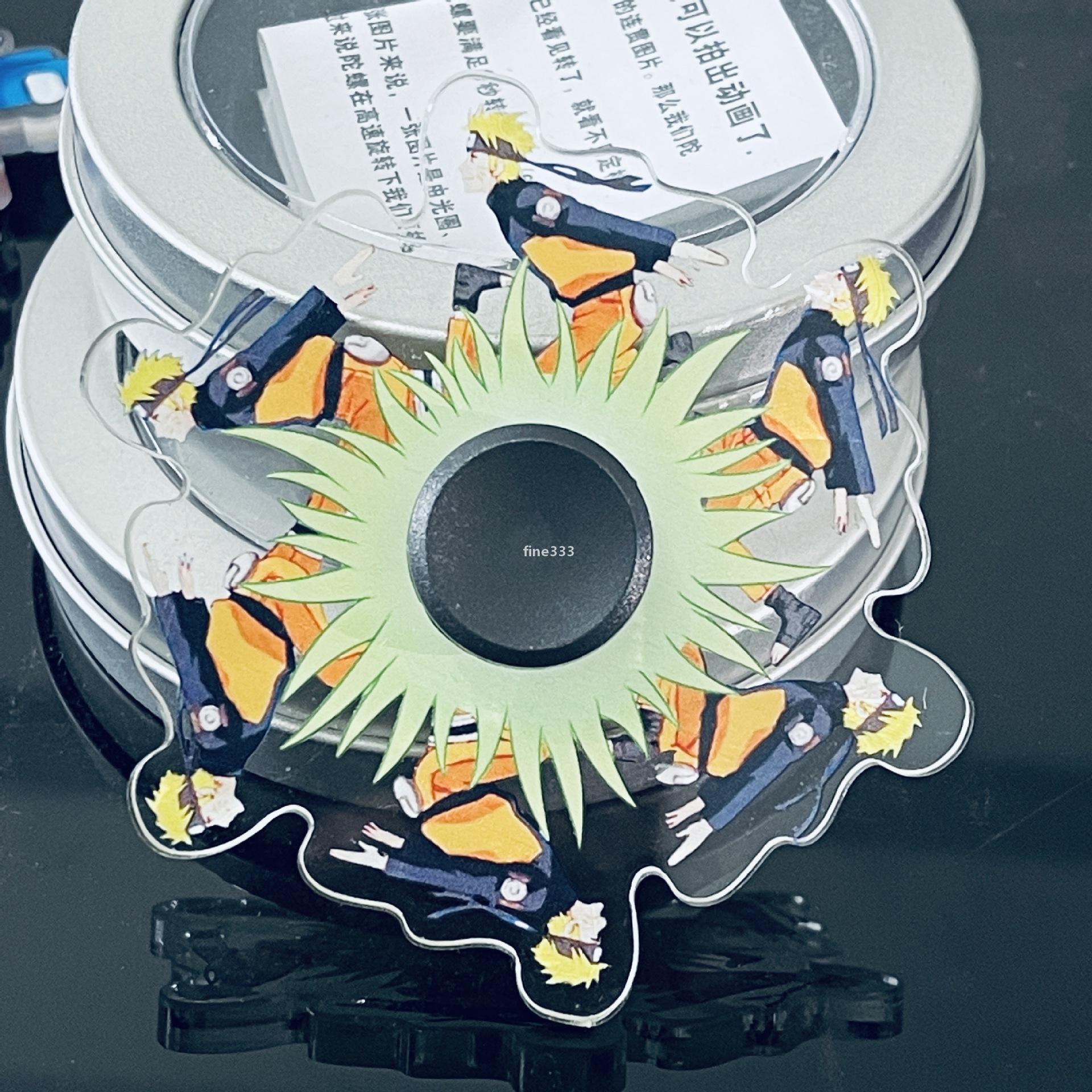 2021 Top Naruto 3D Phantom Dynamic Run Fingertip Spin Gyro in Iron Box