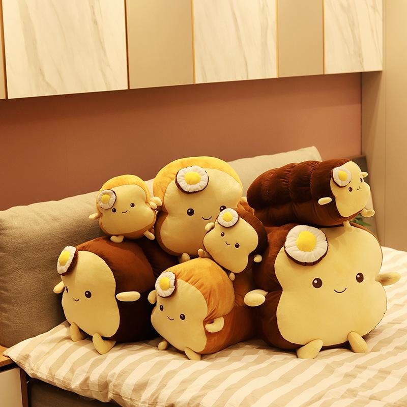 2021 latest creative simulation plush toy dolls custom toast bread long strip pillow cushion doll wholesale