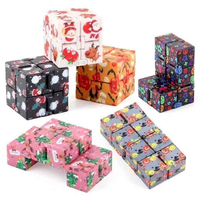 Fidget Halloween Pumpkin Infinite Cube Decompression Toy Poppers Bubbles Children s Pioneer Inger Fun Puzzle Jigsaw Stress Relief Toys