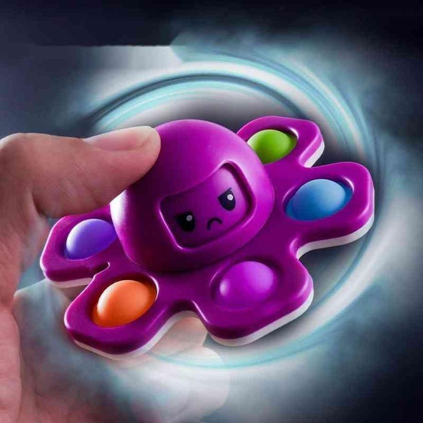 Fidget Toys Bubble Silicone Key Chain Fingertip Gyro Decompression Creative Game Sensory Anxiety Stress Reliever