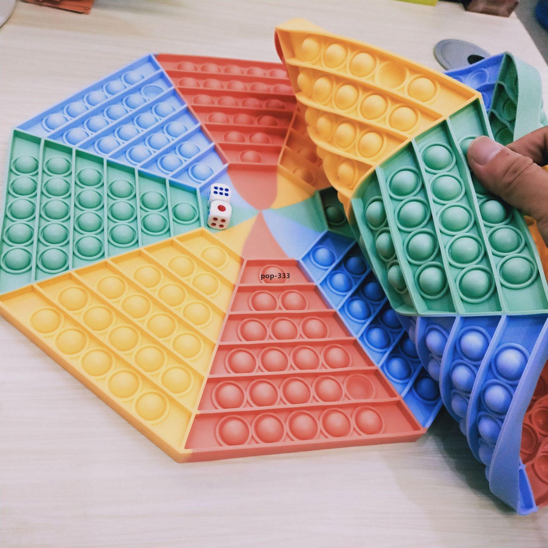 Decompression Fidget Toy Giant checkerboard Round Big Size Bubble With Letter Wholesale Anxiety Release Toys For Kids