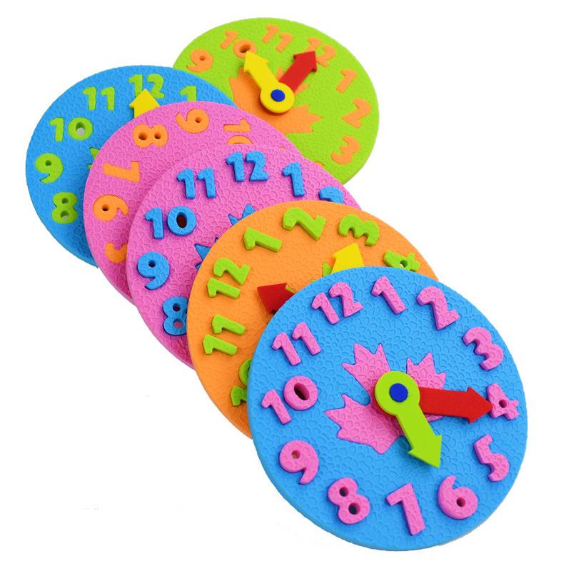DIY clock, EVA assembled clock toy, digital teaching AIDS for kindergarten