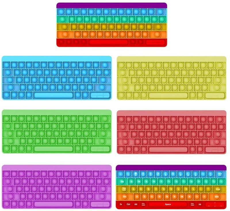 Decompression Toy Push Bubble Simple Dimple Fidget Anti Stress Rainbow Keyboard Adult Autism Relief Sensory Pad Toys