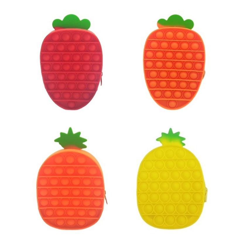 Fidget Toys Sensory Fashion Pineapple Carrot Storage Bag Push Bubble Rainbow Anti Stress Educational Children And Adults Decompression Toy Surprise wh