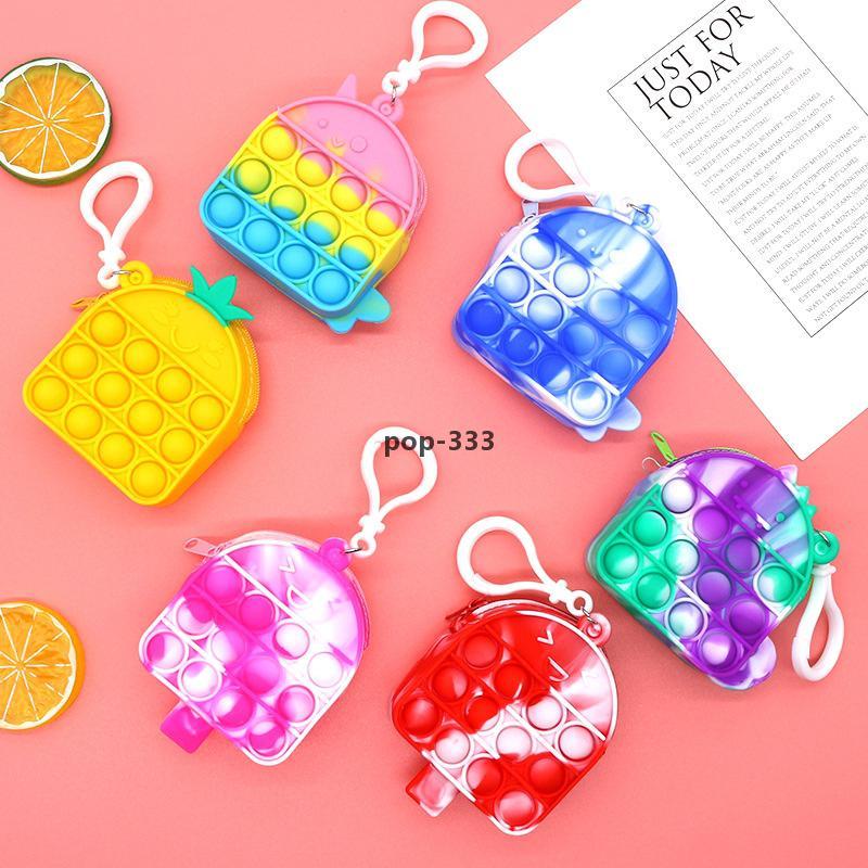 Fidget Toys Sensory Fashion Macaron Unicorn Popsicle Storage Bag Push Bubble Anti Stress Educational Children And Adults Decompression Toy