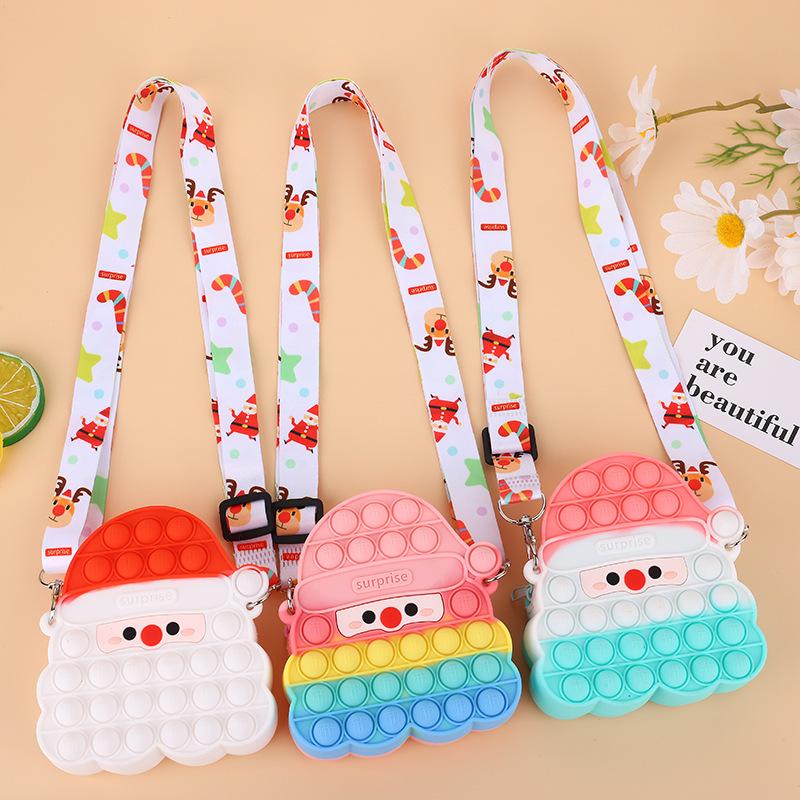 Fidget Toys Sensory Christmas Fashion Santa Claus Childrens Cosmetics Small Coin Bag Shoulder Girl Gifts And Adults Decompression Toy Surprise Wholesa