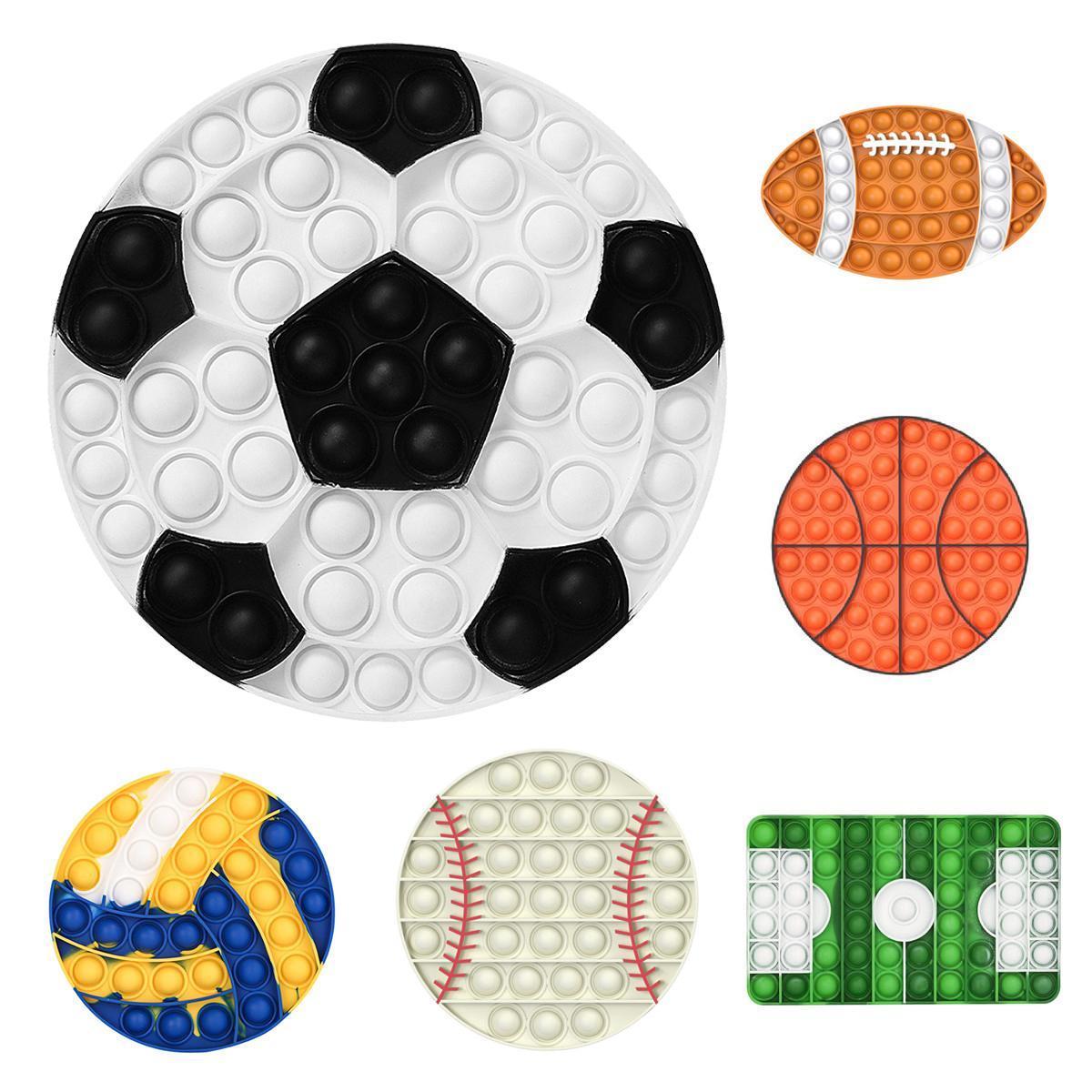 Christmas Fidget Toys Push its Ball Sensory Decompression Toy Colorful Game Football Basketball Popper Bubble Fingertip for Children Gifts Halloween