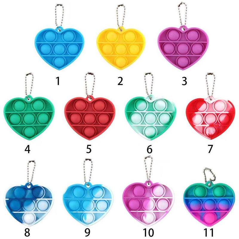 Children s decompression toy keychain squeeze rubber anxiety relief autism gadget bubble fingerboard Senses Adult kids gifts