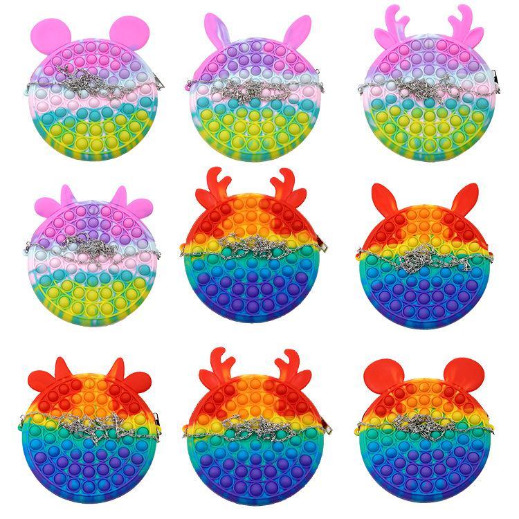 Fidget toy and Rodent Pioneer New Bag Series Rainbow Color Macarons Animal Style Unzip Bubble