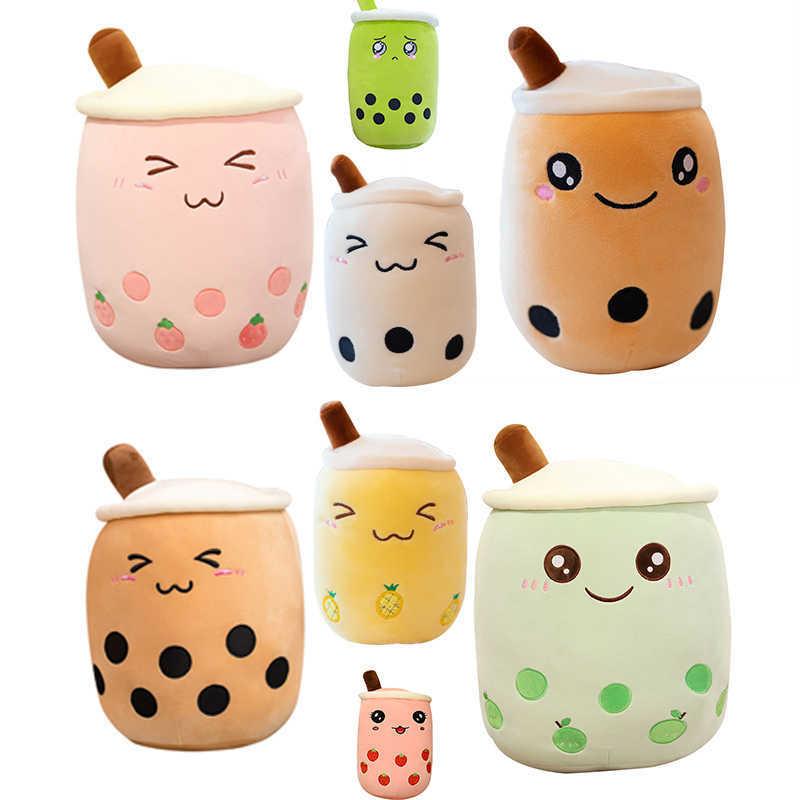 Bubble Tea Pillow Plush Boba Tea Cup Toy Cushion Cute Fruit Drink Plush Stuffed Soft Apple Pink Strawberry Milk Tea Kids Gift H1025