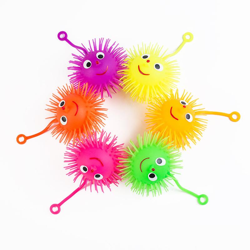 Decompression Toy Luminous elastic hedgehog hair ball push small gift creative compression hot style source