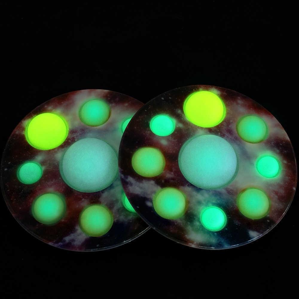 Decompression finger Luminous Starry Planet toy sensory fidget toys planets boards spinners stress relief puzzle kids disk pressing pressure bubble