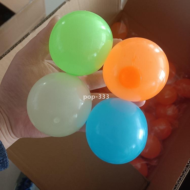 4.5CM toy Ceiling Sticky Wall Ball Luminous Glow In The Dark Squishy Anti Stress Balls Stretchable Soft Squeeze Adult Kids Toys Party Gift