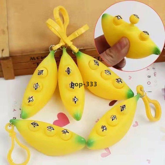Decompression Edamame toy Squishy Squeeze Peas Beans Keychain Anti Rubber Boys Xmas Gift Fidget Toys
