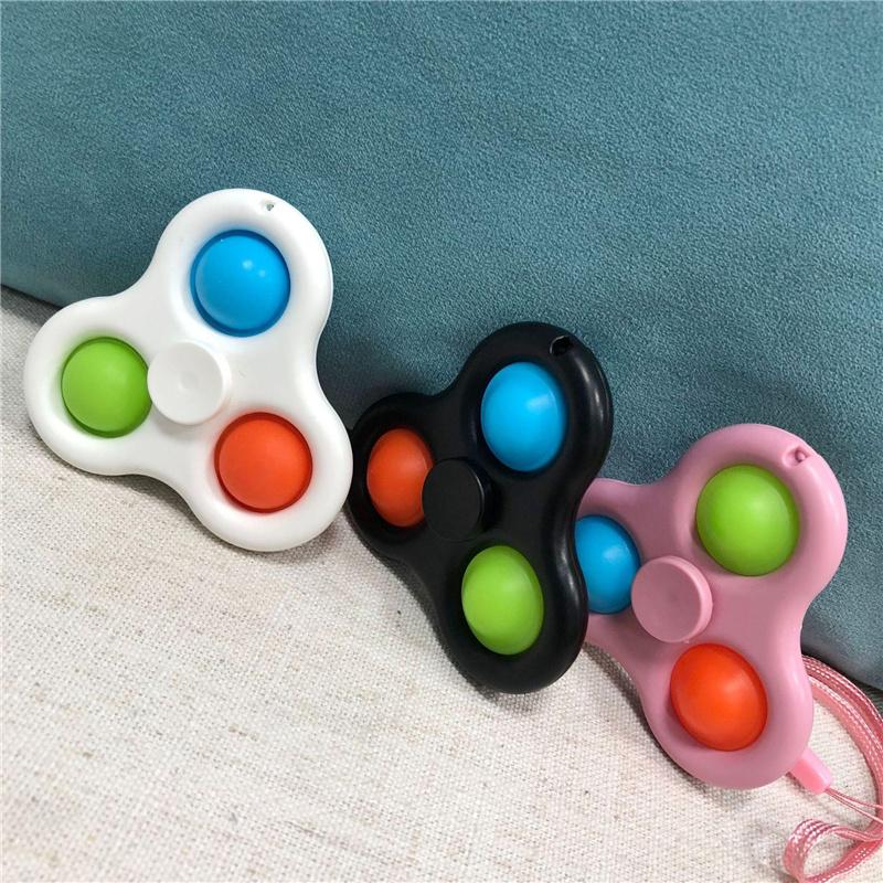 2 in 1Decompression Finger toy Bubble Music Gyro Keychain Pointed Rodent Pioneer Dimple Toys