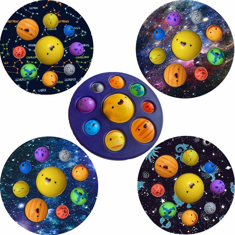 Decompression finger planets bubble music toy pinch musics planet children s educational toys