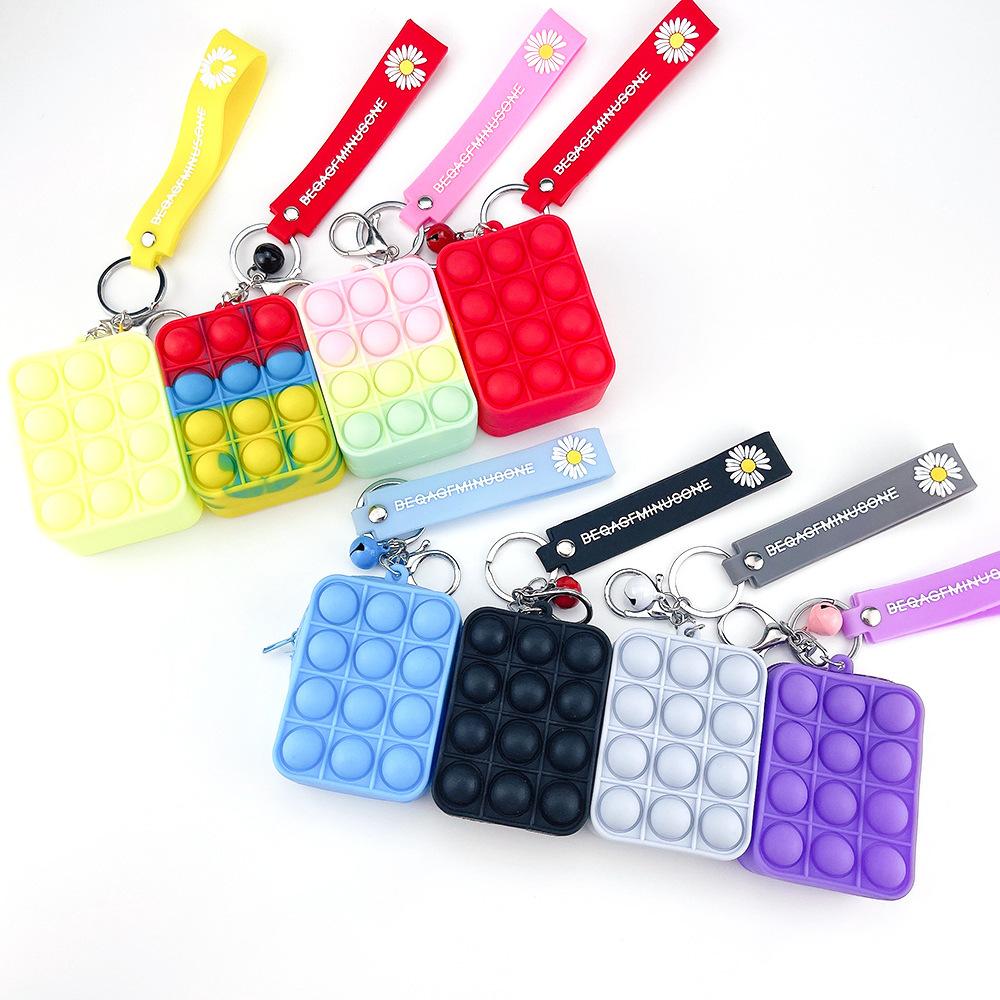 Fidget Toys Sensory Fashion Color change storage bag for kids Push Bubble Rainbow Anti Stress Educational Children And Adults Decompression Toy Surpri