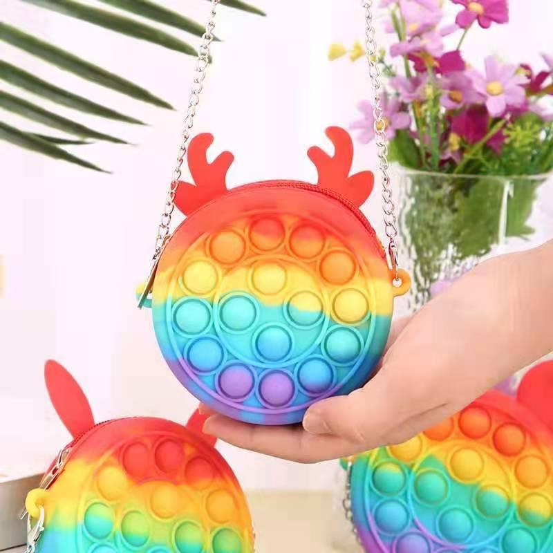 Fidget Toys Sensory Fashion Christmas halloween coin purse Push Bubble Anti Stress Educational Children And Adults Decompression Toy Girl gift Surpris