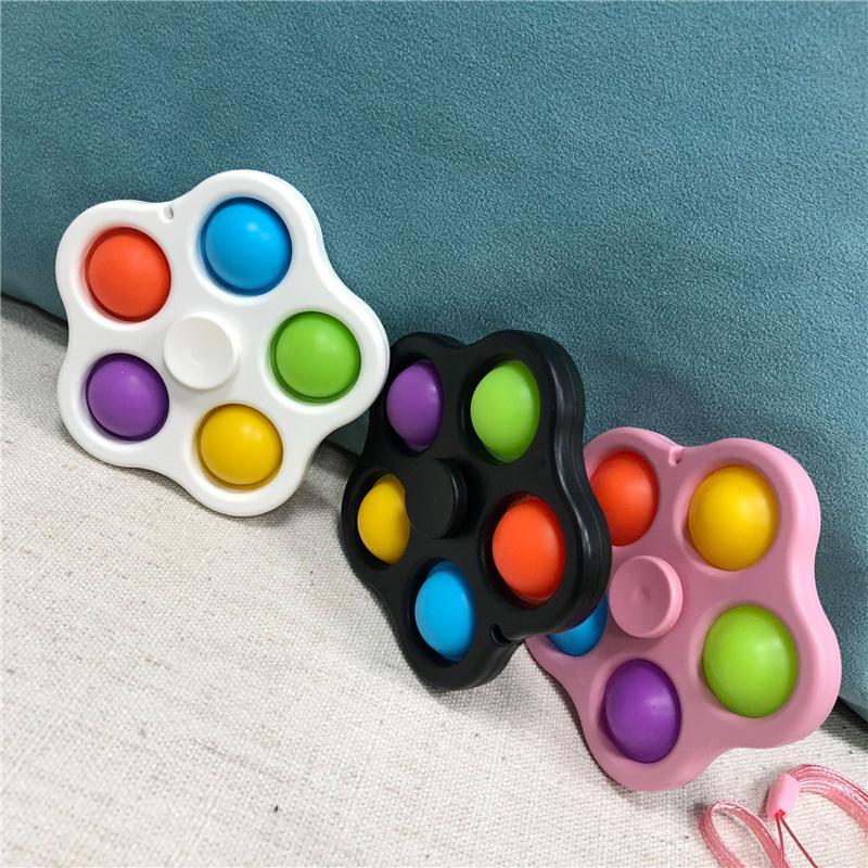 2 in 1Decompression Finger toy Bubble Music Gyro Keychain Pointed Rodent Pioneer Dimple Toys 2021