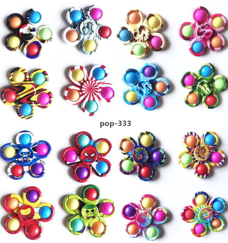 Decompression Relieve Anxiety Toy 23 refers to pure color tie-dyed finger gyro desktoptoy Fingers Top Fingertip Press Bubble Key Bag Pendan