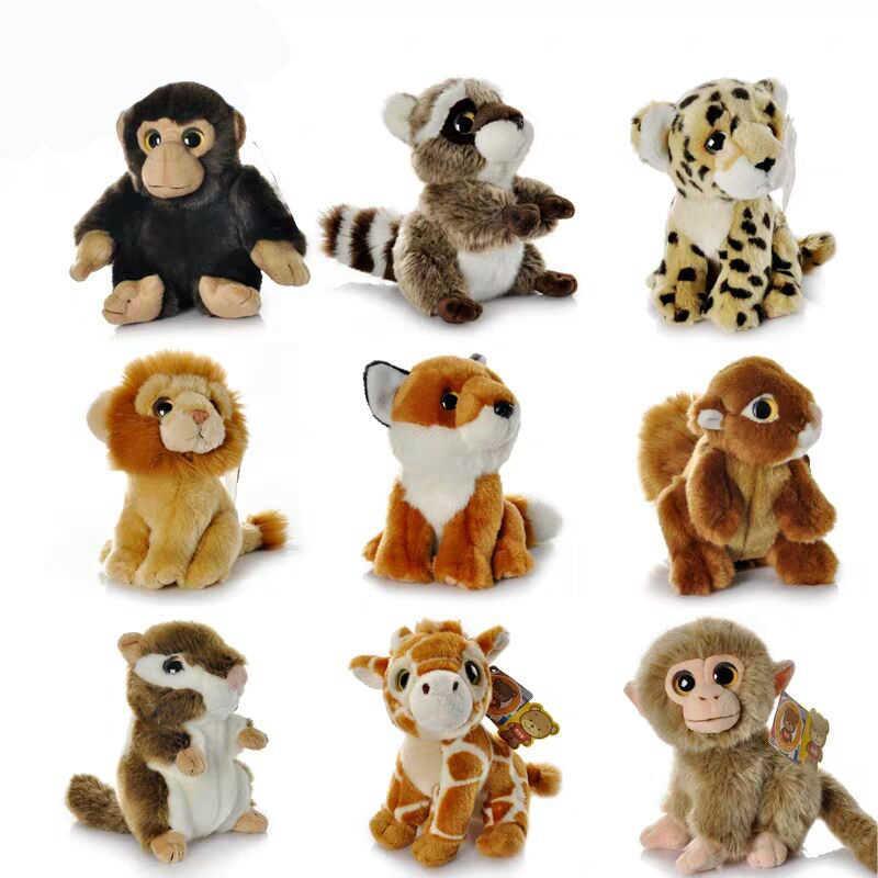 7 inches Lifelike Wild Animals Tiger Lion Leopard Plush Toy Mini Cute Raccoon Hedgehog Fox Cheetah Stuffed Toys For Kids H1025