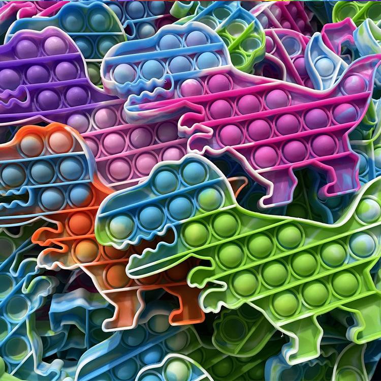 The dinosaur camouflage Fidget Toys Educational Push Bubble Press plate Sensory Anxiety Stress Reliever Kids Mental Arithmetic Intelligence toy wholes